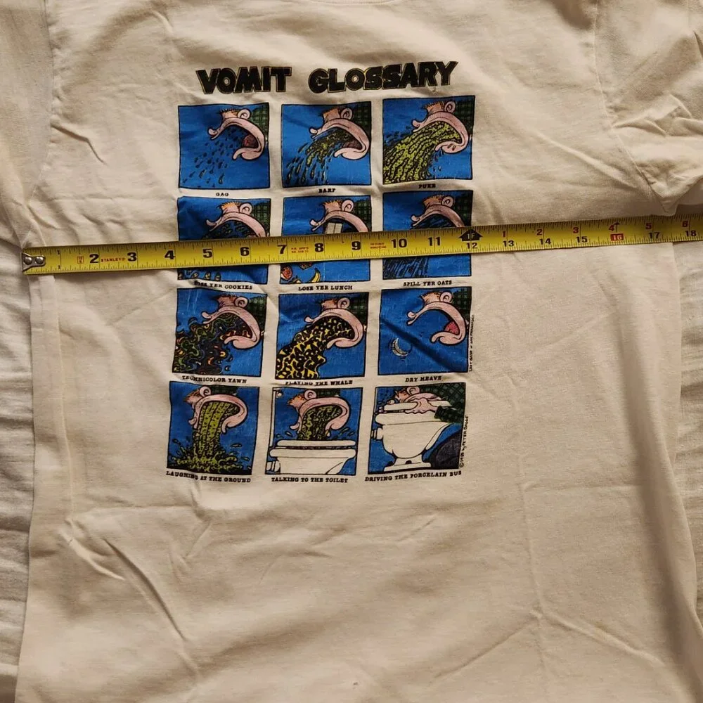 Vtg 80s Vomit Glossary, Peter Bagge Comic Artist Shirt - Picture 4 of 5